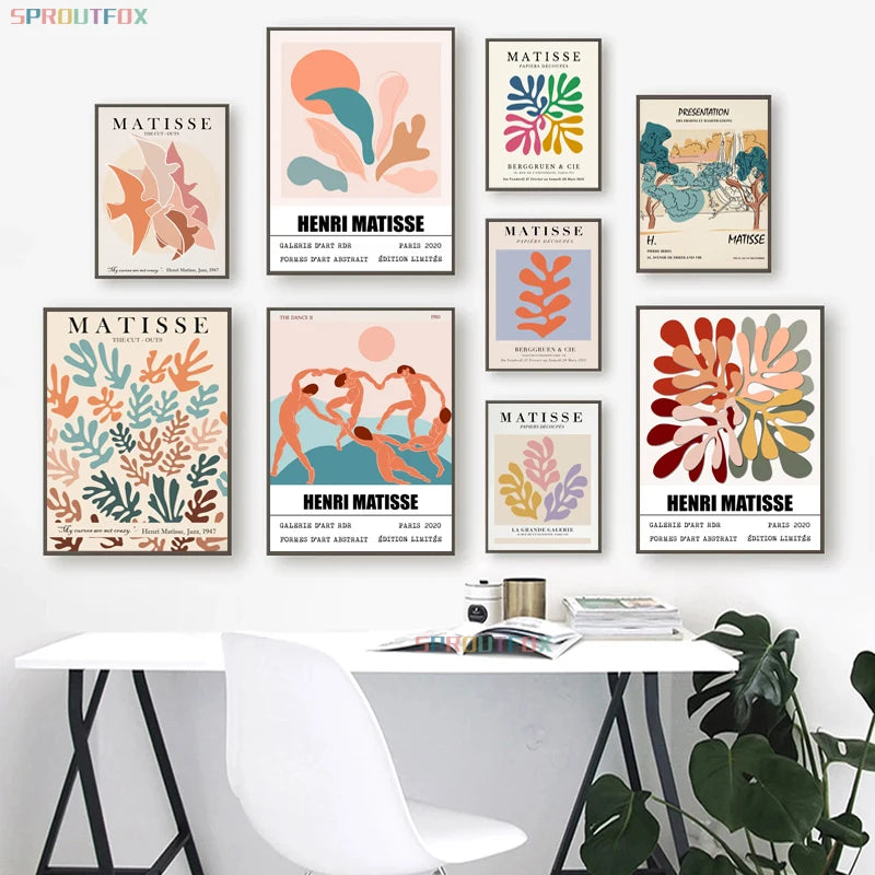 Matisse Line Decorative Posters Abstract Wall Art Decorative Prints Wall Paintings on the Wall Poster Aesthetic Flowers