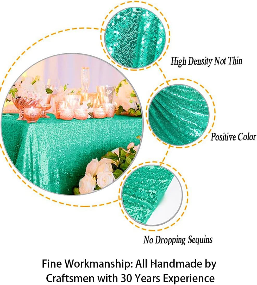 60X102-Inch Rectangular Sequin Tablecloth,Sparkly Green Sequin Tablecloth (60 X 102-Inch, Green)