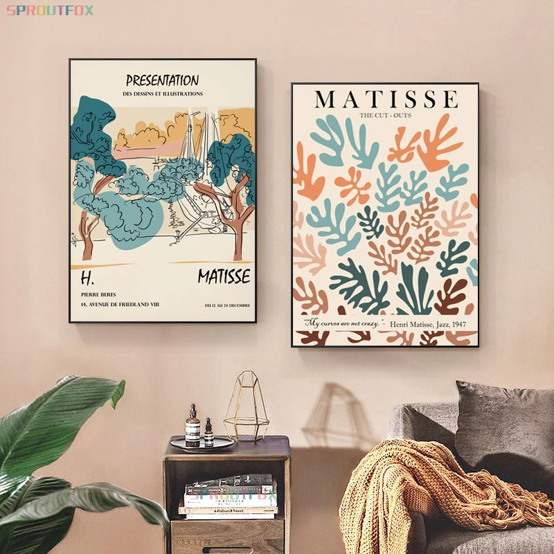 Matisse Line Decorative Posters Abstract Wall Art Decorative Prints Wall Paintings on the Wall Poster Aesthetic Flowers