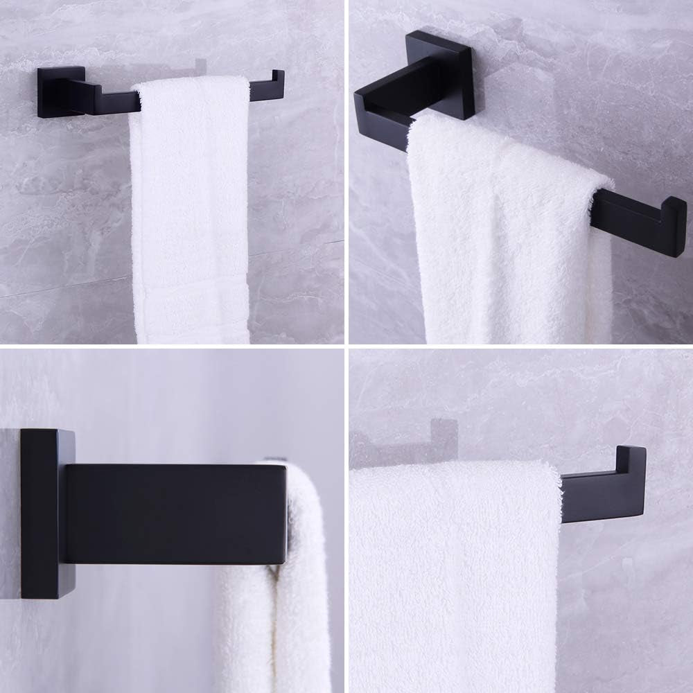 Matte Black Hand Towel Holder for Bathroom SUS 304 Stainless Steel Towel Ring Heavy Duty Hand Towel Racks Wall Mount