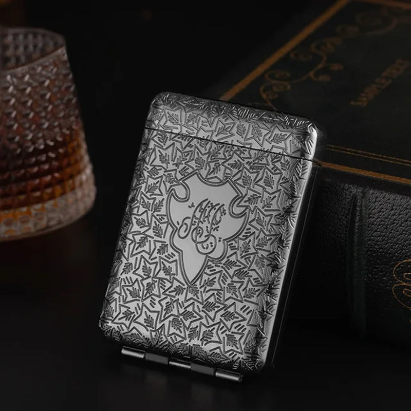 New Luxury Vintage Engraved Cigarette Case Container Pocket Cigarette Case Holder 84Mm Cigarette Smoking Storage Box Mens Gift