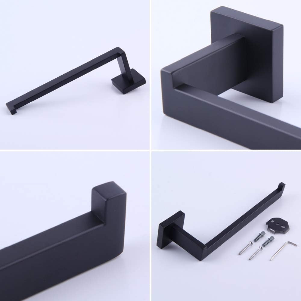 Matte Black Hand Towel Holder for Bathroom SUS 304 Stainless Steel Towel Ring Heavy Duty Hand Towel Racks Wall Mount