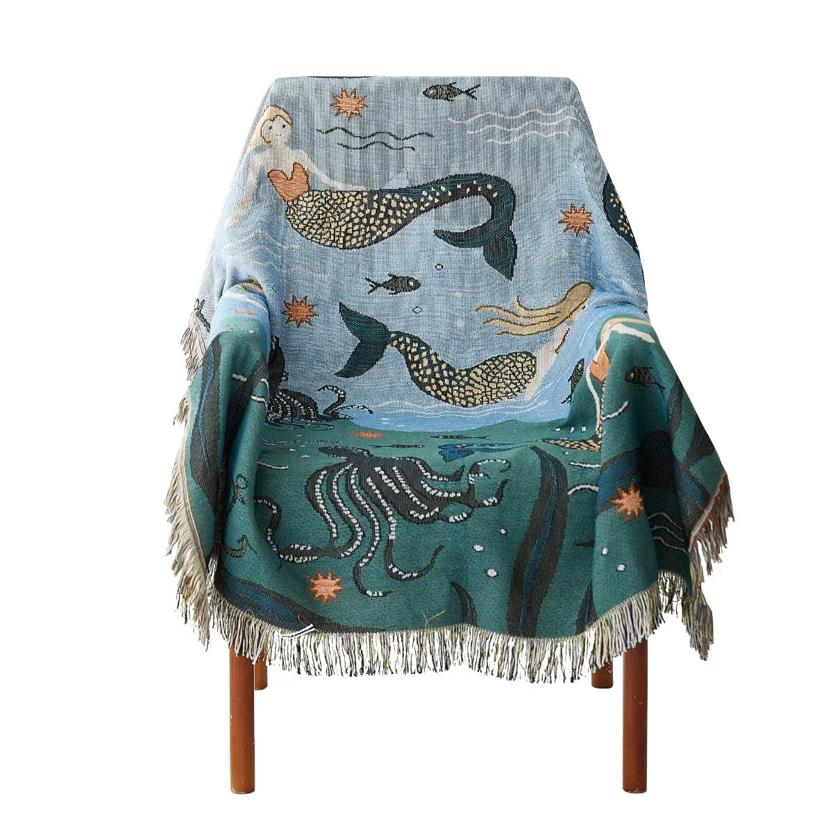 Nordic Mermaid Sofa Blanket for Living Room Home Decor Cover Multifunction Throws Blanekt Knitted Bedspread Outdoor Picnic Mat