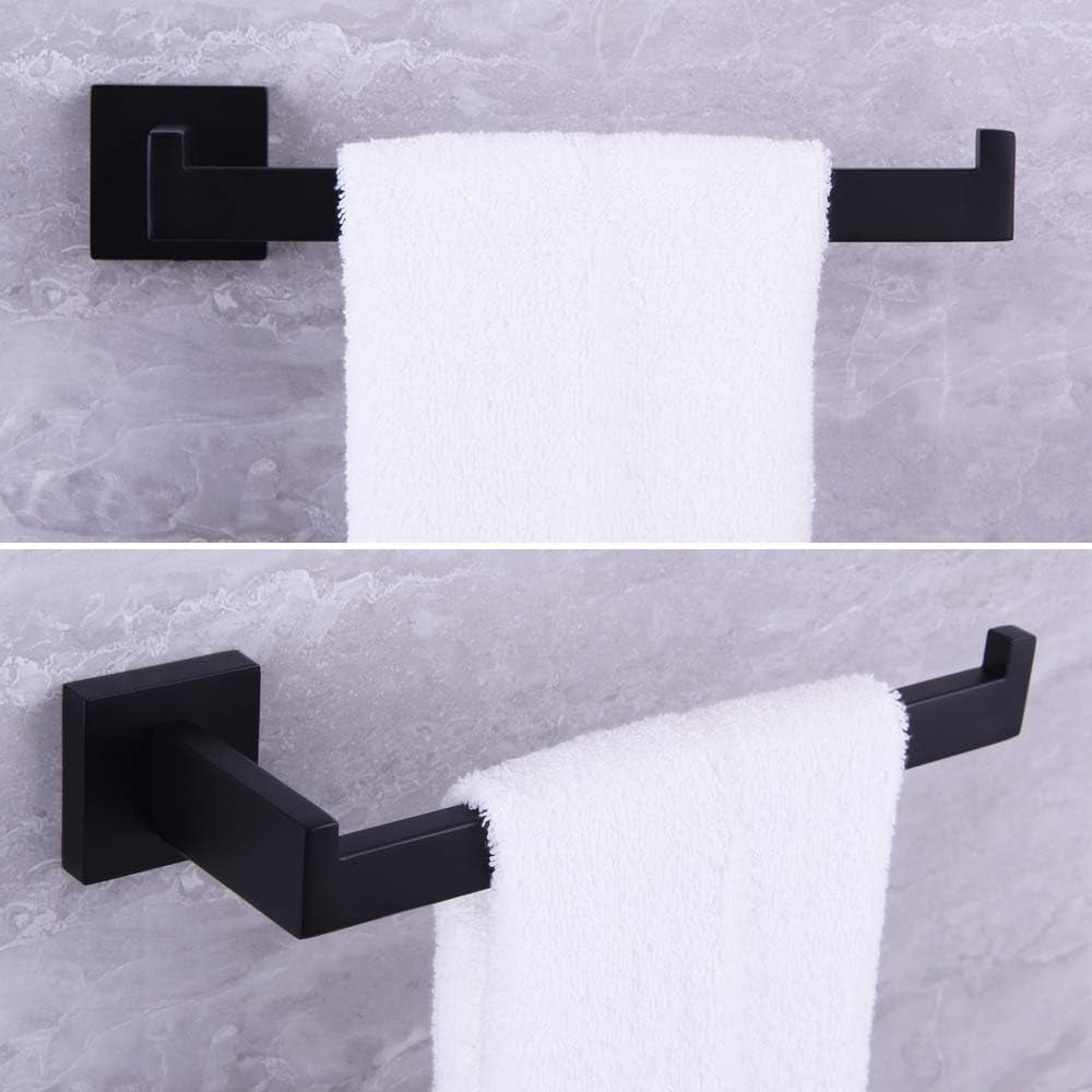 Matte Black Hand Towel Holder for Bathroom SUS 304 Stainless Steel Towel Ring Heavy Duty Hand Towel Racks Wall Mount