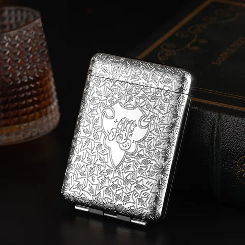 New Luxury Vintage Engraved Cigarette Case Container Pocket Cigarette Case Holder 84Mm Cigarette Smoking Storage Box Mens Gift