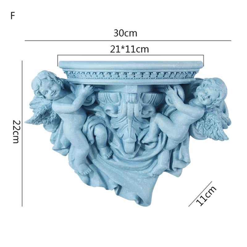 European Creative Resin Angel Wall Storage Shelf Living Room Crafts Wall Decor Wall Hanging Shelves Home Decoration Accessories