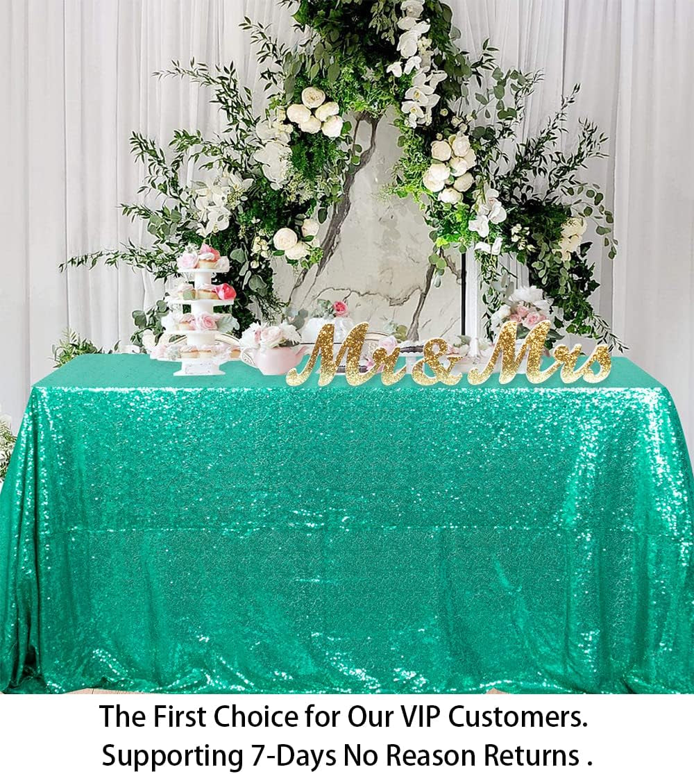 60X102-Inch Rectangular Sequin Tablecloth,Sparkly Green Sequin Tablecloth (60 X 102-Inch, Green)