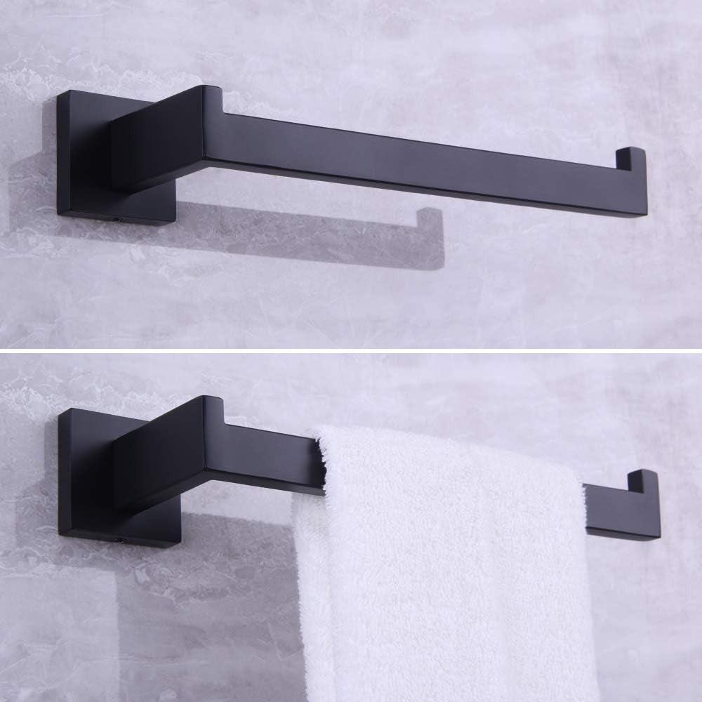 Matte Black Hand Towel Holder for Bathroom SUS 304 Stainless Steel Towel Ring Heavy Duty Hand Towel Racks Wall Mount