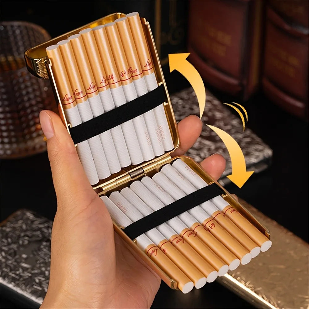 New Luxury Vintage Engraved Cigarette Case Container Pocket Cigarette Case Holder 84Mm Cigarette Smoking Storage Box Mens Gift