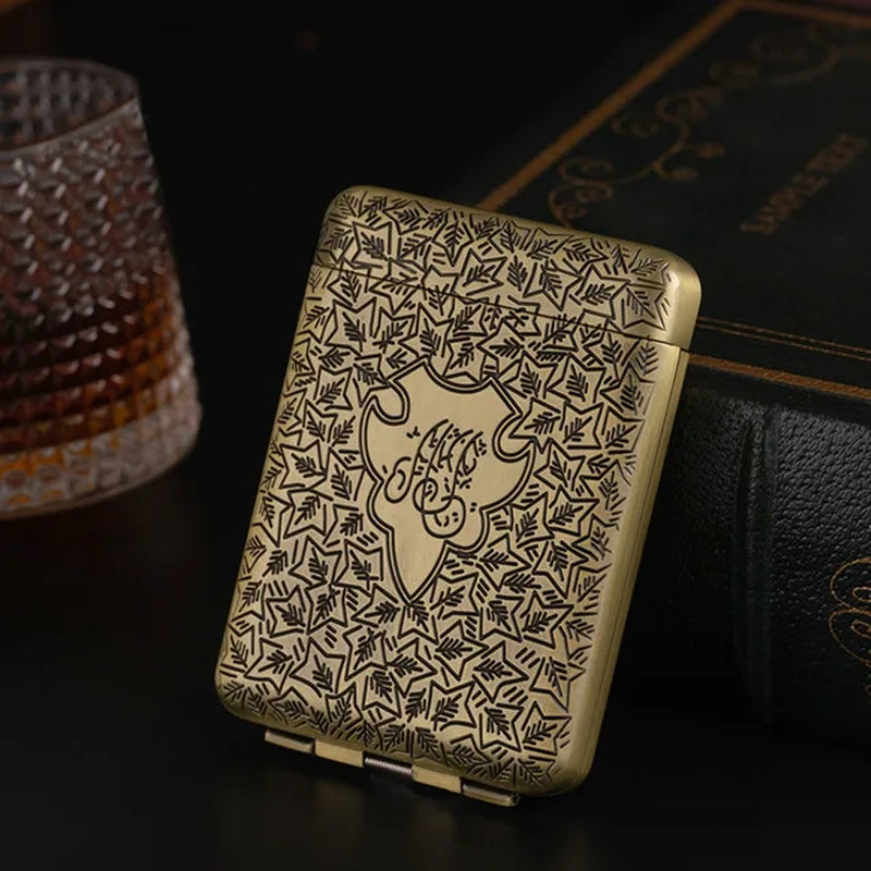 New Luxury Vintage Engraved Cigarette Case Container Pocket Cigarette Case Holder 84Mm Cigarette Smoking Storage Box Mens Gift