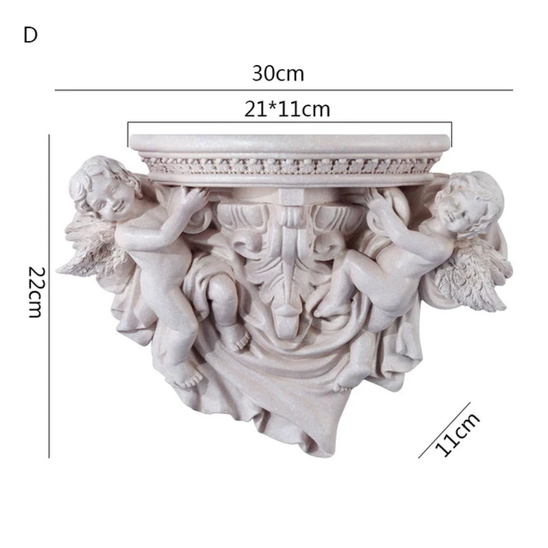 European Creative Resin Angel Wall Storage Shelf Living Room Crafts Wall Decor Wall Hanging Shelves Home Decoration Accessories