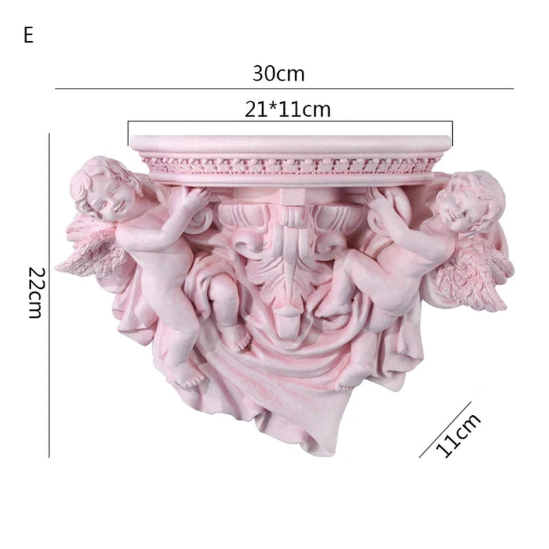 European Creative Resin Angel Wall Storage Shelf Living Room Crafts Wall Decor Wall Hanging Shelves Home Decoration Accessories