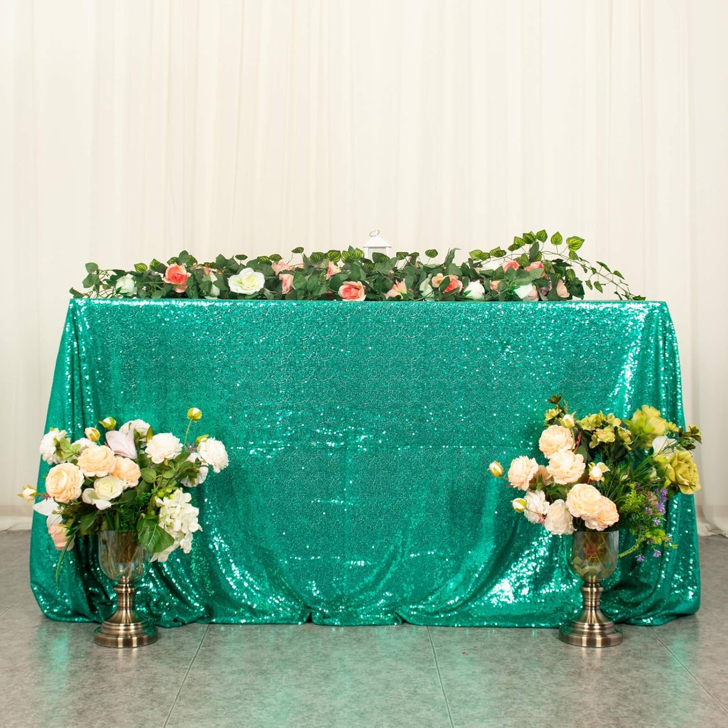 60X102-Inch Rectangular Sequin Tablecloth,Sparkly Green Sequin Tablecloth (60 X 102-Inch, Green)