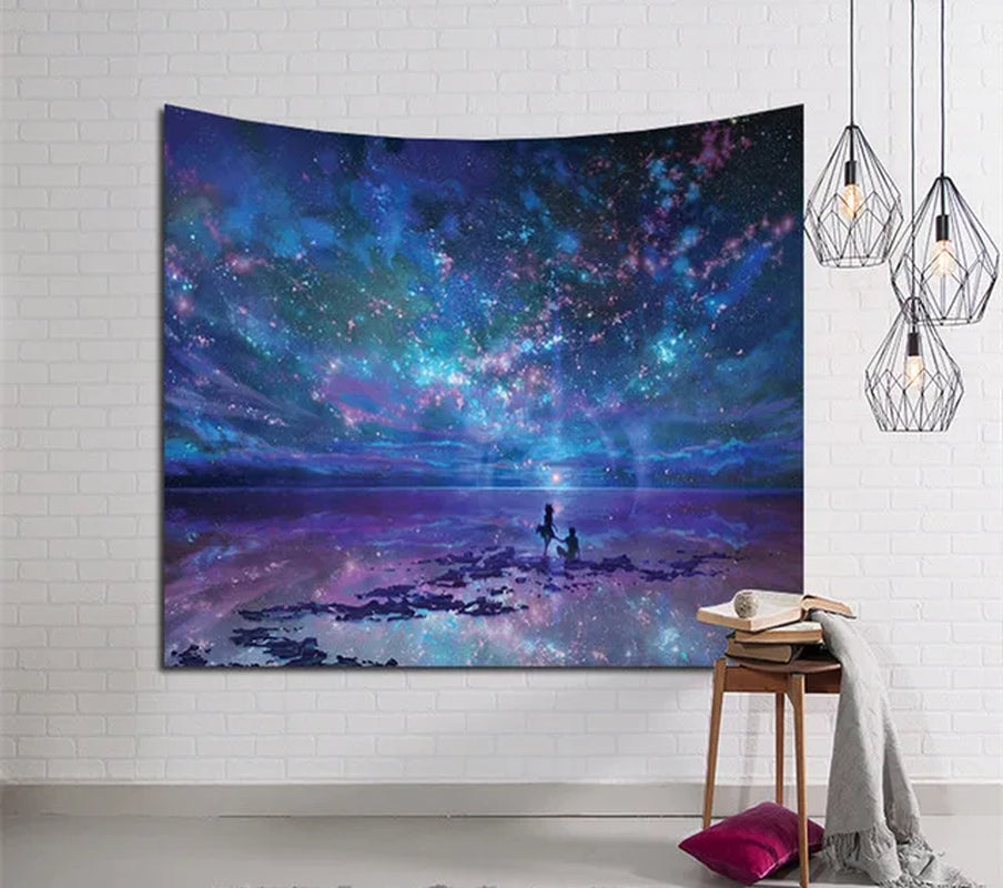 Galaxy Hanging Wall Tapestry Hippie Retro Home Decor Yoga Beach Mat 150X130Cm/150X100Cm