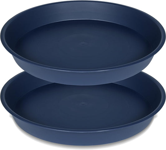 2 Pack of Plant Saucer 20 22 Inch, 3.6" Depth, Large Deep Heavy Duty Plant Saucers, Garden Plastic Plant Trays for Indoors Outdoor, Pot Tray for Planter 19-23" (Blue)