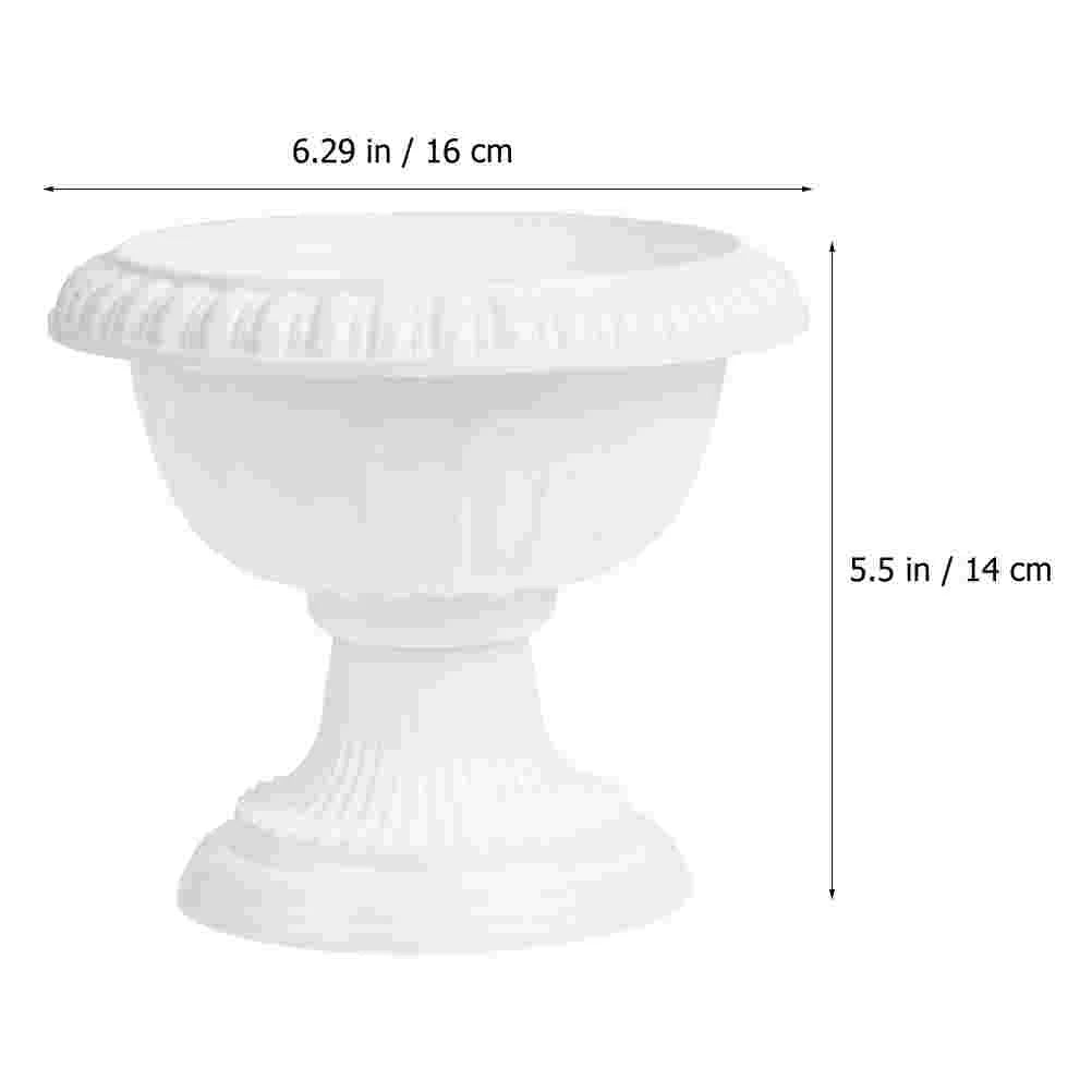 2 Pcs Plastic Outdoor Plants Retro Flowerpot Roman Romantic European Style Planter White Container