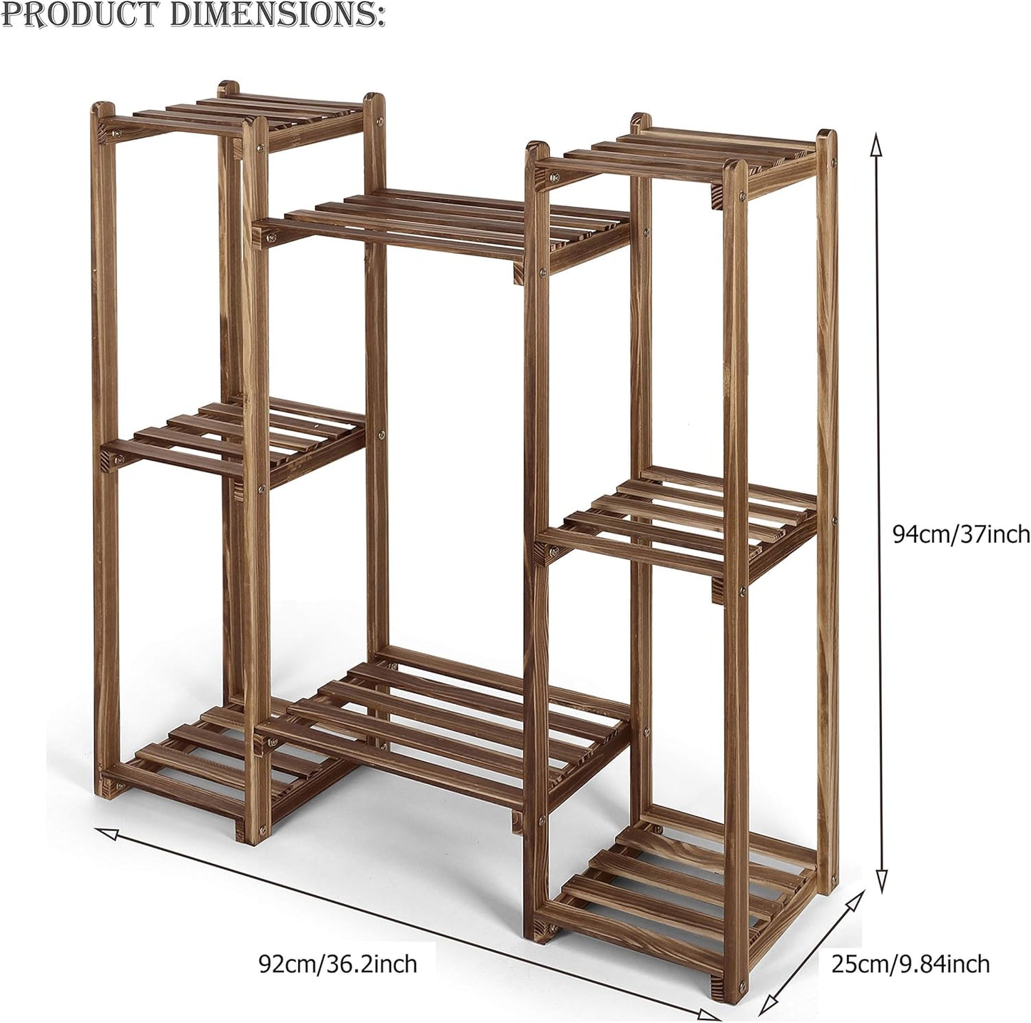 Plant Stand Wood Plant Rack Storage Display Shelf for Patio Garden Balcony Yard