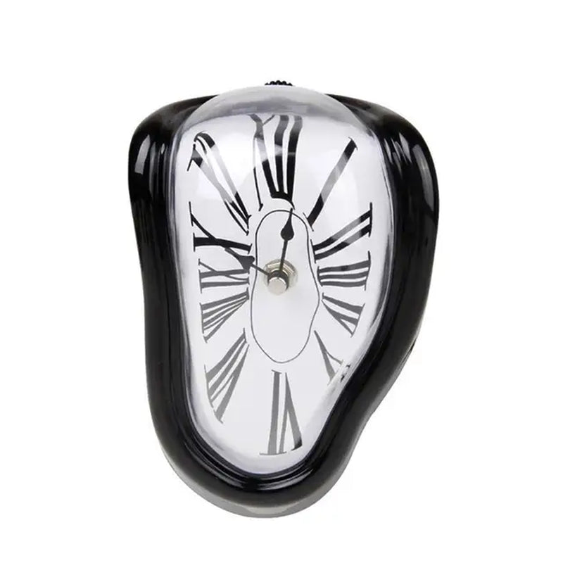 Retro Innovative Twisting Funny Melting Table Hanging Roman Numbers Mute Clock