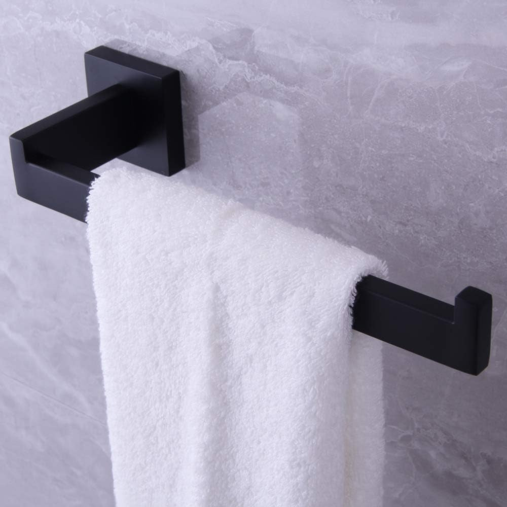 Matte Black Hand Towel Holder for Bathroom SUS 304 Stainless Steel Towel Ring Heavy Duty Hand Towel Racks Wall Mount