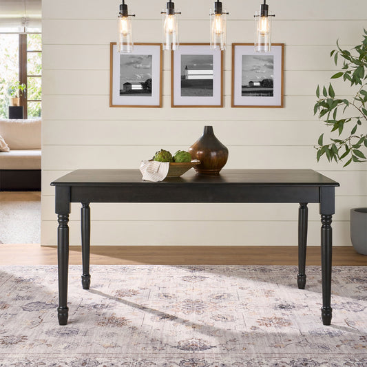 Better Homes and Gardens Autumn Lane Farmhouse Dining Table, Black Finish (Table Only)