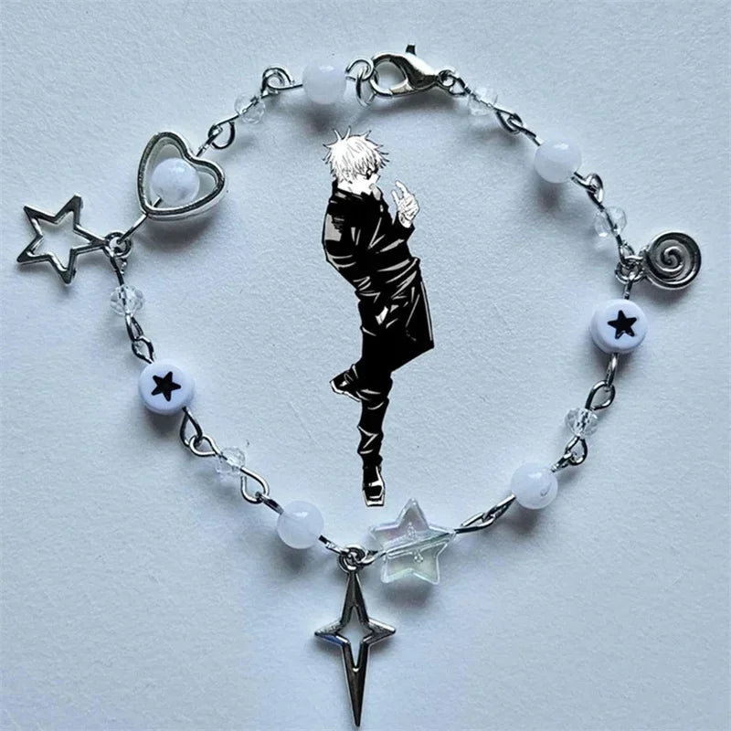 Jujutsu Kaisen Gojo & Geto Stacy Matching Couple Beaded Bracelets,Y2k