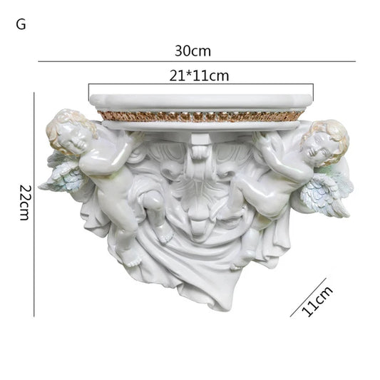 European Creative Resin Angel Wall Storage Shelf Living Room Crafts Wall Decor Wall Hanging Shelves Home Decoration Accessories