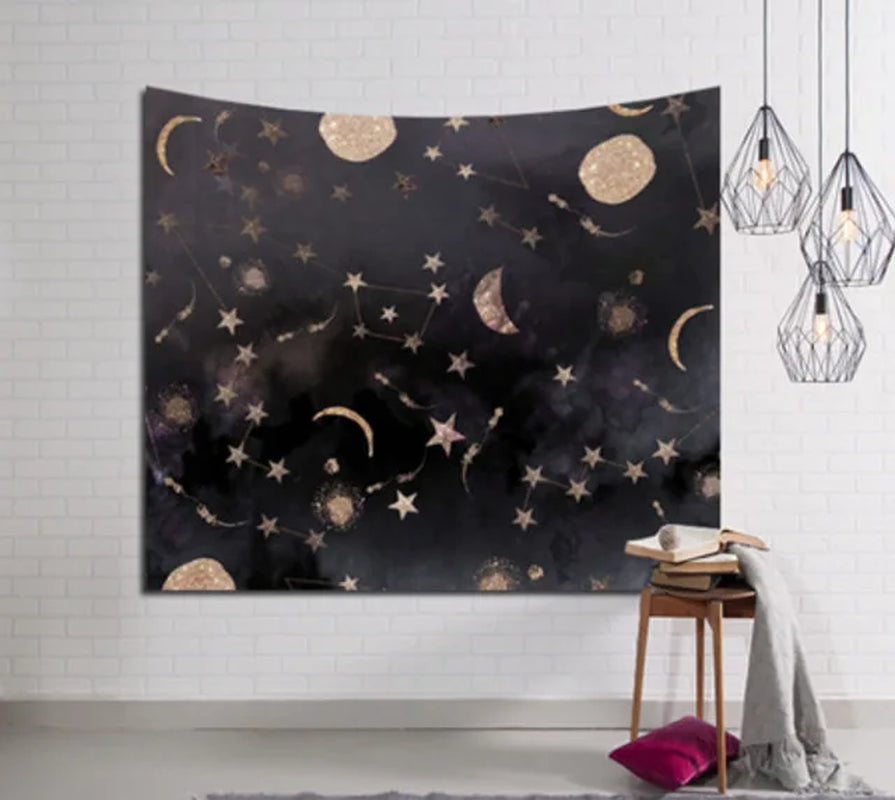 Galaxy Hanging Wall Tapestry Hippie Retro Home Decor Yoga Beach Mat 150X130Cm/150X100Cm