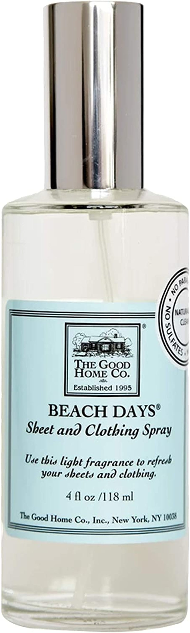 The Good Home Fragrance Fabric Softener 64 Oz, Sheet and Clothing Linen Spray 4 Oz, Closet and Drawers Sachets 0.5 Oz Beach Days, Improves Sleep, Refreshes Clothes and Linen All-Natural Freshener