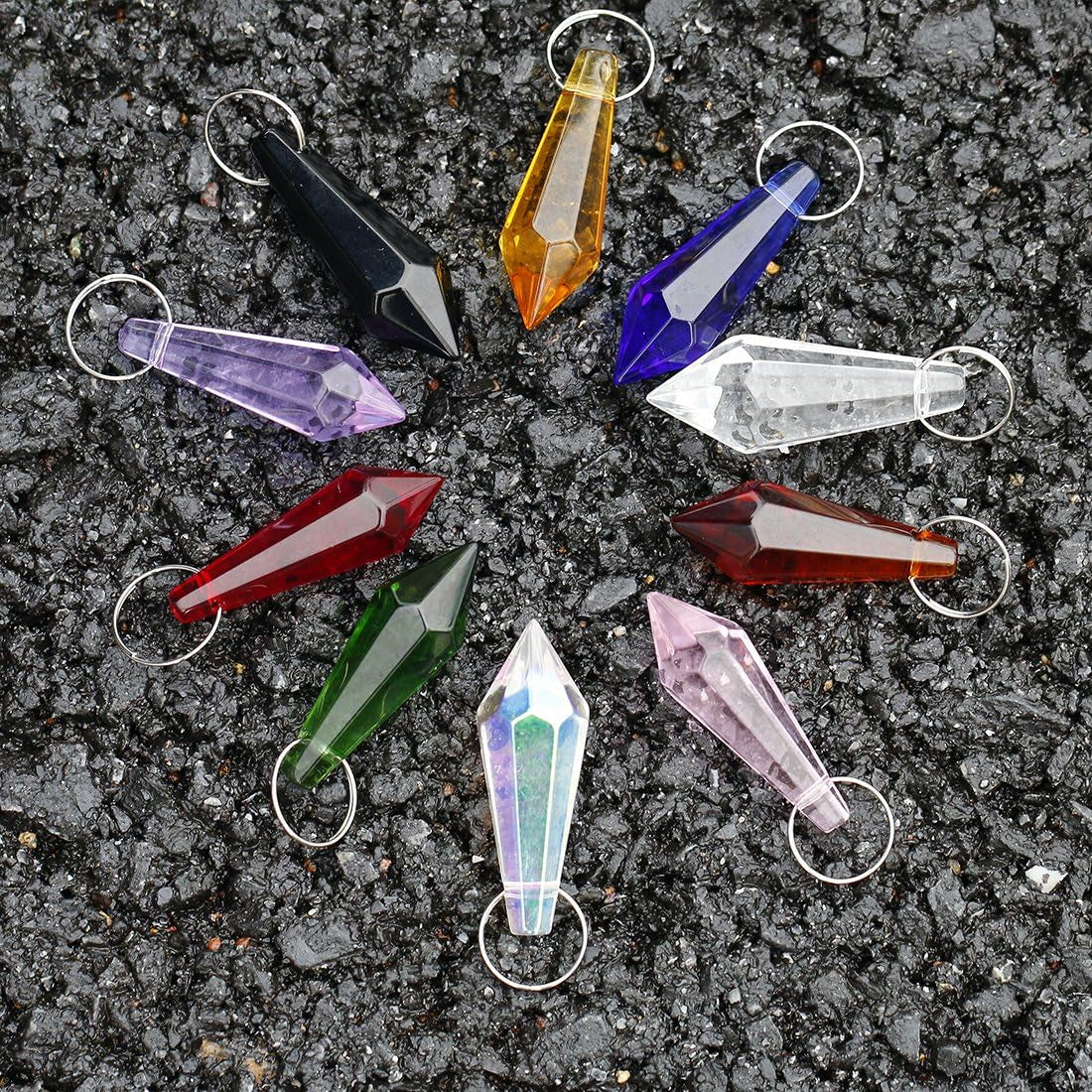 50Pcs 38Mm Crystal Icicle Pendant Chandelier Prisms Drops Lamp Candle Holders Curtain DIY Parts(Multi-Color)