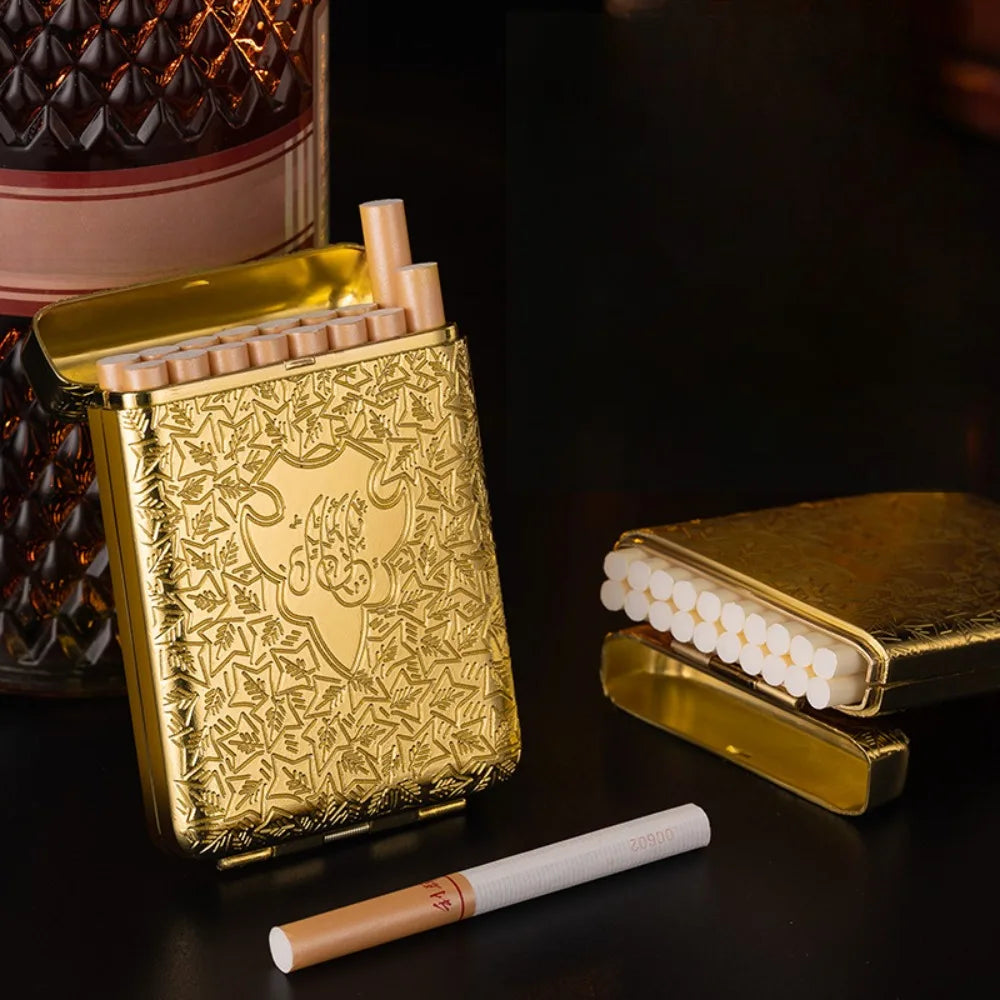 New Luxury Vintage Engraved Cigarette Case Container Pocket Cigarette Case Holder 84Mm Cigarette Smoking Storage Box Mens Gift