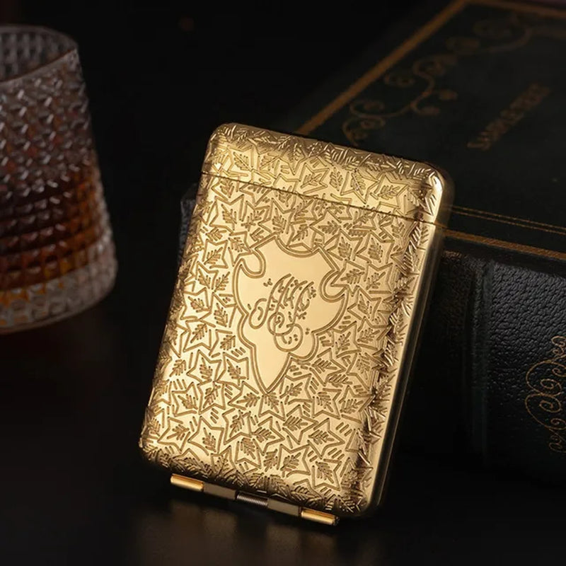 New Luxury Vintage Engraved Cigarette Case Container Pocket Cigarette Case Holder 84Mm Cigarette Smoking Storage Box Mens Gift