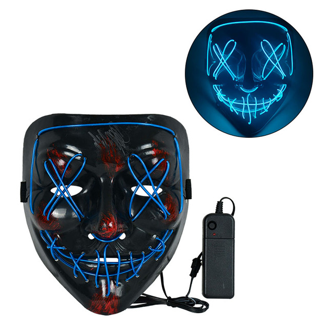 Cosplay Halloween Neon Mask Led Glow Mask