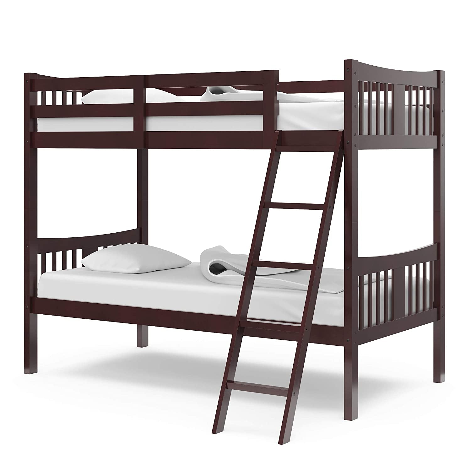 Caribou Twin-Over-Twin Bunk Bed (Espresso) – GREENGUARD Gold Certified, Converts to 2 Individual Twin Beds