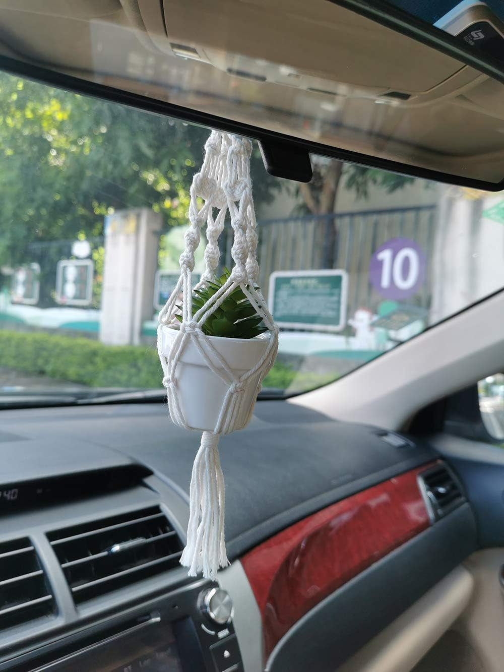 Car Plants, Rear View Mirror Accessories Hanging Succulent Planters Rearview Mirror Charms Boho Car Decor for Women Girls