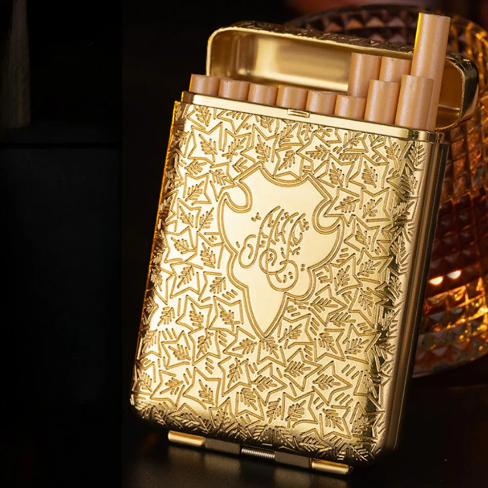 New Luxury Vintage Engraved Cigarette Case Container Pocket Cigarette Case Holder 84Mm Cigarette Smoking Storage Box Mens Gift