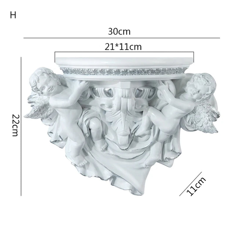 European Creative Resin Angel Wall Storage Shelf Living Room Crafts Wall Decor Wall Hanging Shelves Home Decoration Accessories