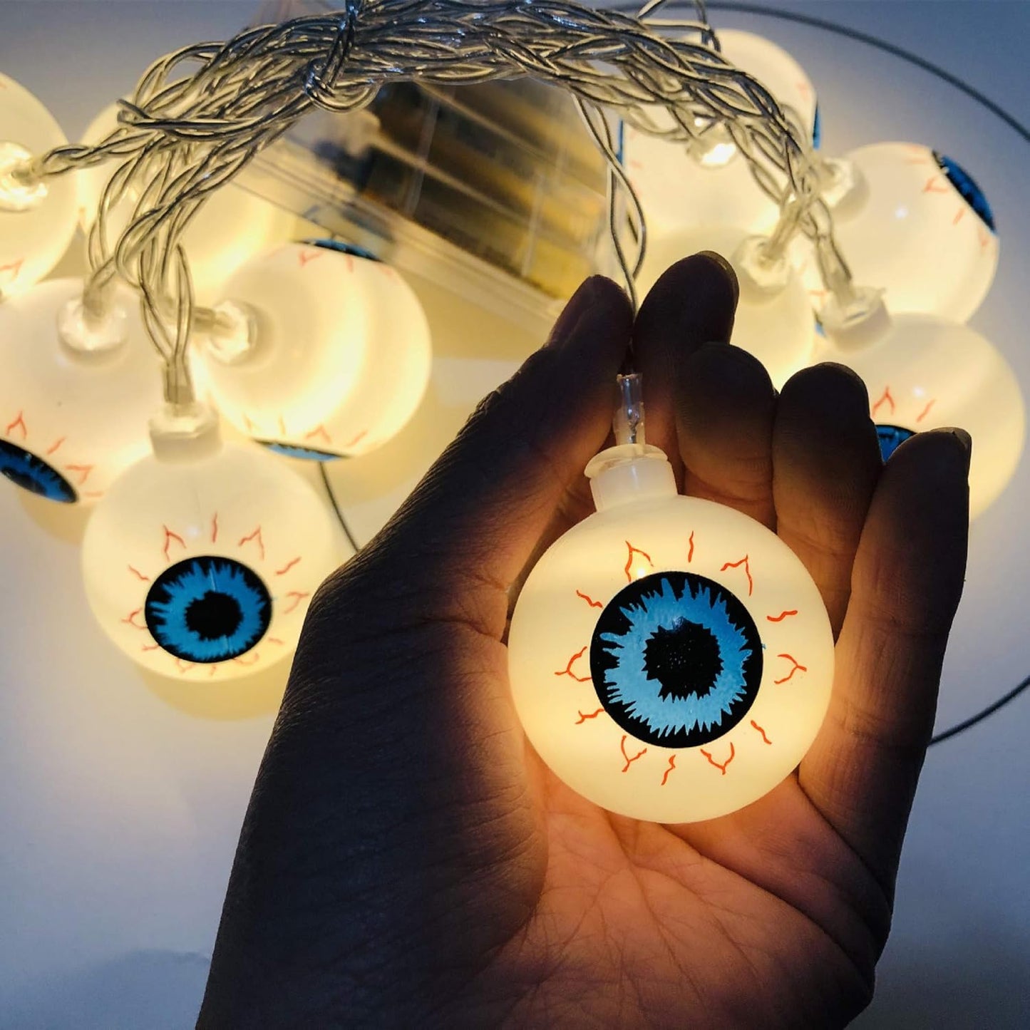 Halloween Eyeball String Lights, Battery Operated String Lights for Halloween Decorations (Eye)