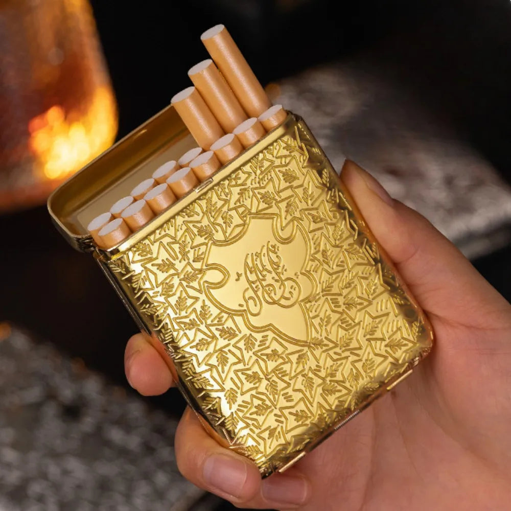 New Luxury Vintage Engraved Cigarette Case Container Pocket Cigarette Case Holder 84Mm Cigarette Smoking Storage Box Mens Gift